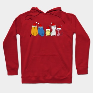 Five Cute Christmas Cats Hoodie